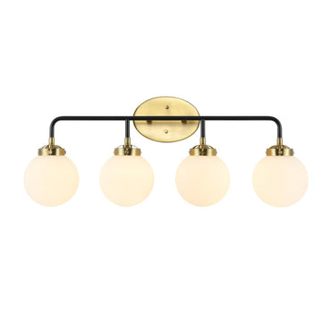 Caleb Brass Vanity Wall Sconce Frosted